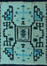 Abstract Light Blue Modern Rug, abs5128lblu