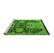 Sideview of Machine Washable Abstract Green Modern Area Rugs, wshabs5128grn