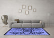 Machine Washable Abstract Blue Modern Rug in a Living Room, wshabs5128blu