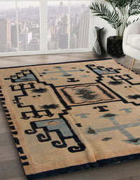 Abstract Dark Brown Modern Rug, abs5128