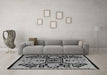 Machine Washable Abstract Gray Modern Rug in a Living Room,, wshabs5128gry