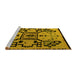 Sideview of Machine Washable Abstract Yellow Modern Rug, wshabs5128yw