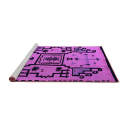 Sideview of Machine Washable Abstract Purple Modern Area Rugs, wshabs5128pur