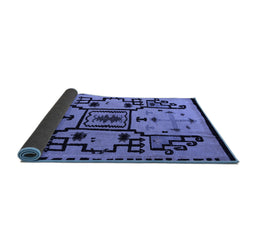 Sideview of Abstract Blue Modern Rug, abs5128blu