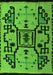 Machine Washable Abstract Green Modern Area Rugs, wshabs5128grn