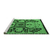 Sideview of Machine Washable Abstract Emerald Green Modern Area Rugs, wshabs5128emgrn