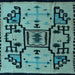 Square Abstract Light Blue Modern Rug, abs5128lblu