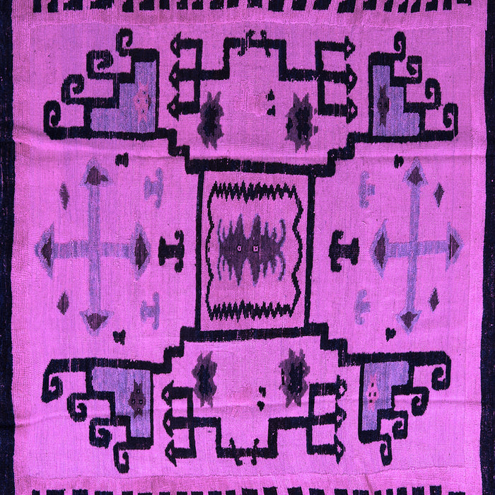 Square Machine Washable Abstract Purple Modern Area Rugs, wshabs5128pur