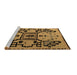 Sideview of Machine Washable Abstract Brown Modern Rug, wshabs5128brn