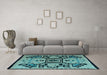 Machine Washable Abstract Light Blue Modern Rug in a Living Room, wshabs5128lblu