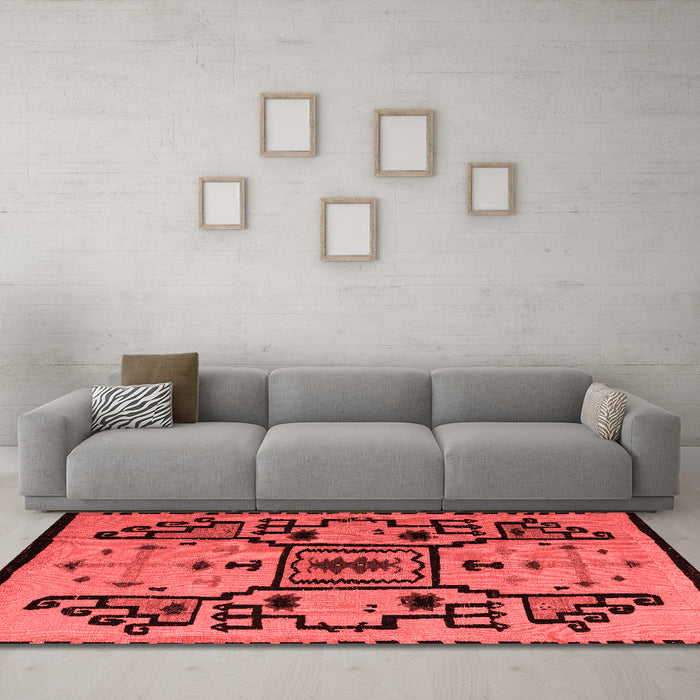 Modern Red Washable Rugs