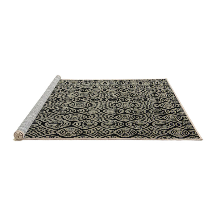 Sideview of Machine Washable Abstract Sand Brown Rug, wshabs5129