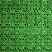 Square Machine Washable Abstract Green Modern Area Rugs, wshabs5129grn