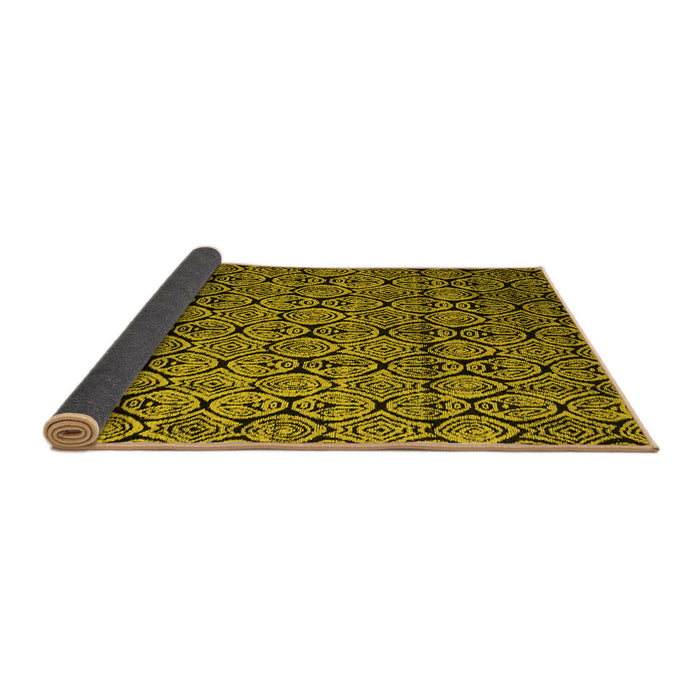 Sideview of Abstract Yellow Modern Rug, abs5129yw