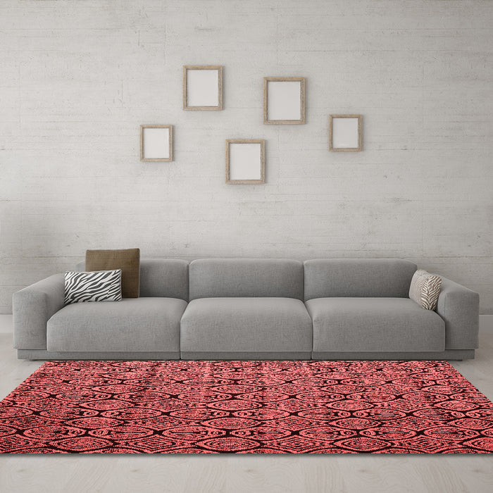 Modern Red Washable Rugs