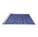 Sideview of Machine Washable Abstract Blue Modern Rug, wshabs5129blu