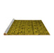 Sideview of Machine Washable Abstract Yellow Modern Rug, wshabs5129yw