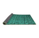 Sideview of Abstract Turquoise Modern Rug, abs5129turq