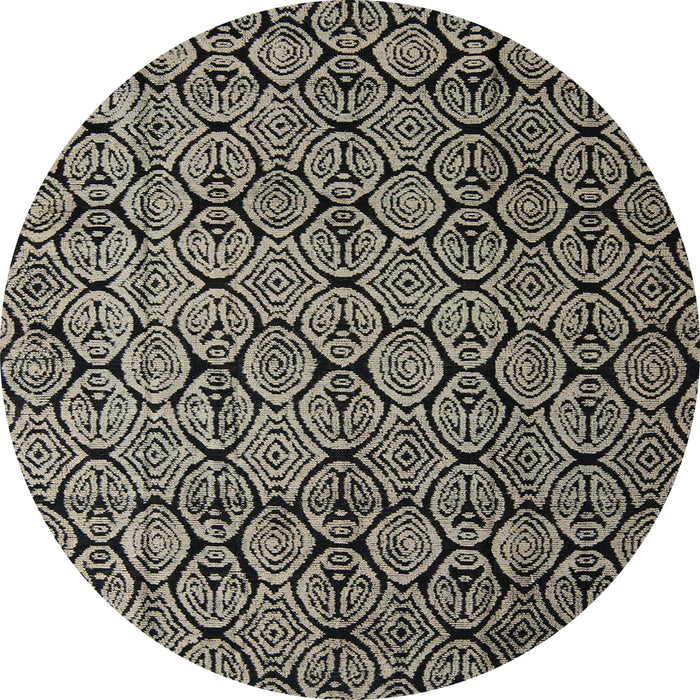 Round Machine Washable Abstract Sand Brown Rug, wshabs5129