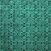 Square Machine Washable Abstract Turquoise Modern Area Rugs, wshabs5129turq