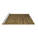 Sideview of Machine Washable Abstract Brown Modern Rug, wshabs5129brn