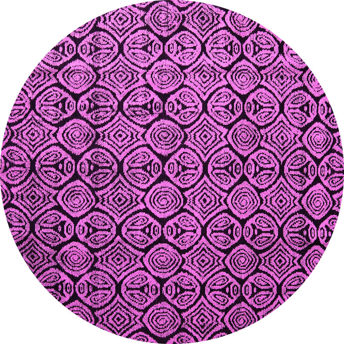 Round Machine Washable Abstract Pink Modern Rug, wshabs5129pnk