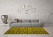 Machine Washable Abstract Yellow Modern Rug in a Living Room, wshabs5129yw