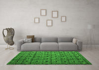 Machine Washable Abstract Green Modern Rug, wshabs5129grn