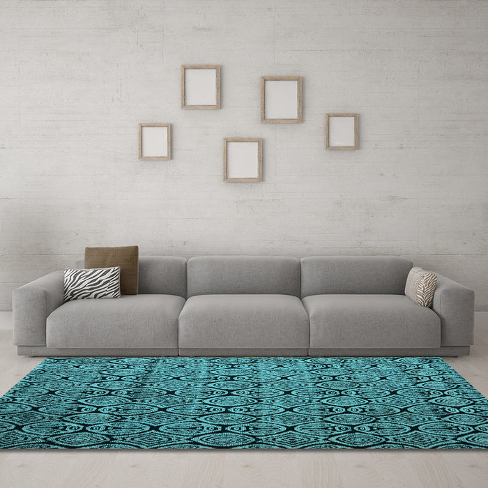 Machine Washable Abstract Light Blue Modern Rug in a Living Room, wshabs5129lblu