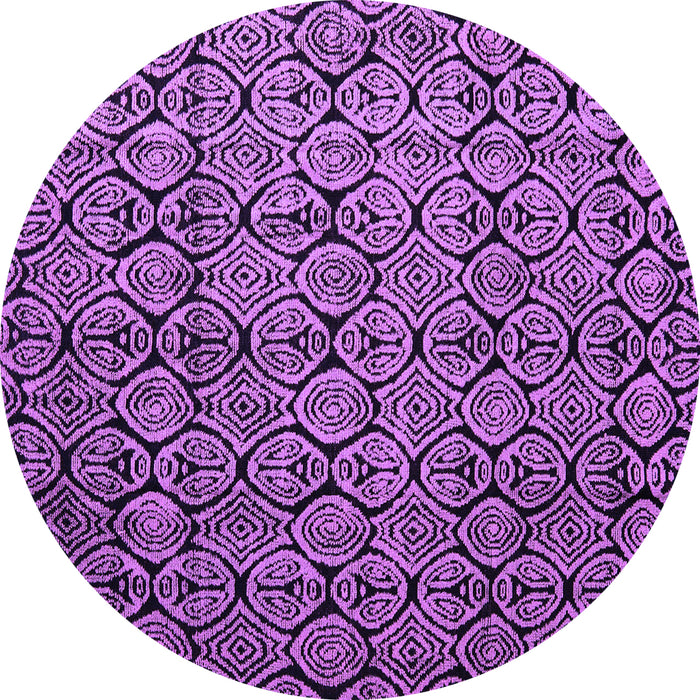Round Machine Washable Abstract Purple Modern Area Rugs, wshabs5129pur