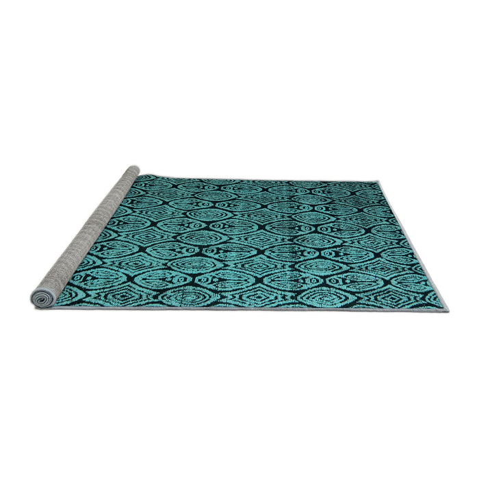 Sideview of Machine Washable Abstract Light Blue Modern Rug, wshabs5129lblu