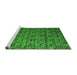 Sideview of Machine Washable Abstract Green Modern Area Rugs, wshabs5129grn