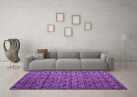 Machine Washable Abstract Purple Modern Rug, wshabs5129pur