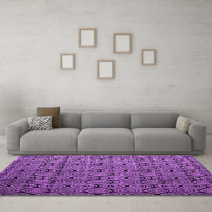 Machine Washable Abstract Purple Modern Area Rugs in a Living Room, wshabs5129pur
