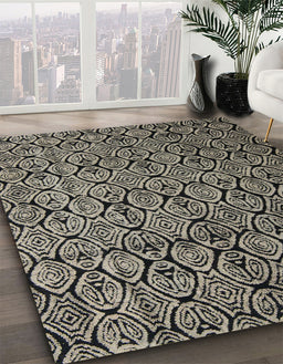 Machine Washable Abstract Sand Brown Rug in a Family Room, wshabs5129
