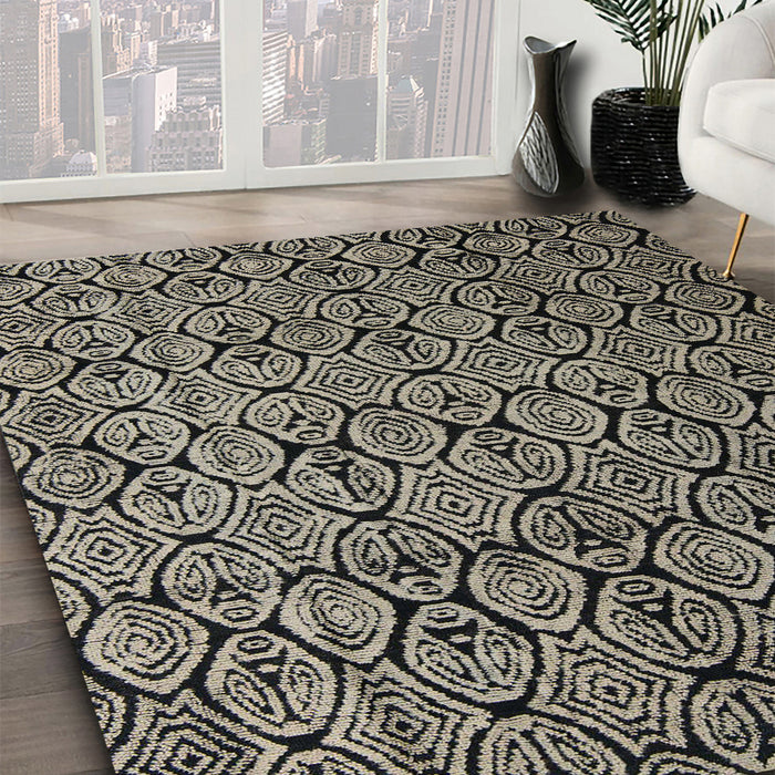 Machine Washable Abstract Sand Brown Rug in a Family Room, wshabs5129