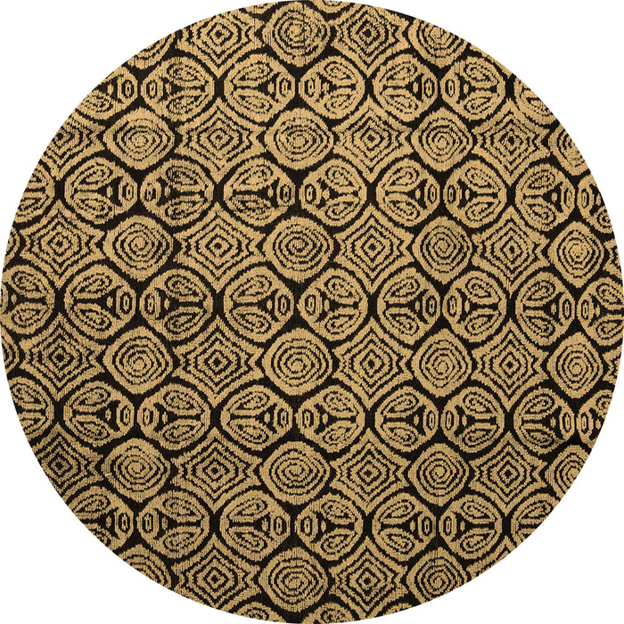 Round Machine Washable Abstract Brown Modern Rug, wshabs5129brn