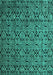 Machine Washable Abstract Turquoise Modern Area Rugs, wshabs5129turq