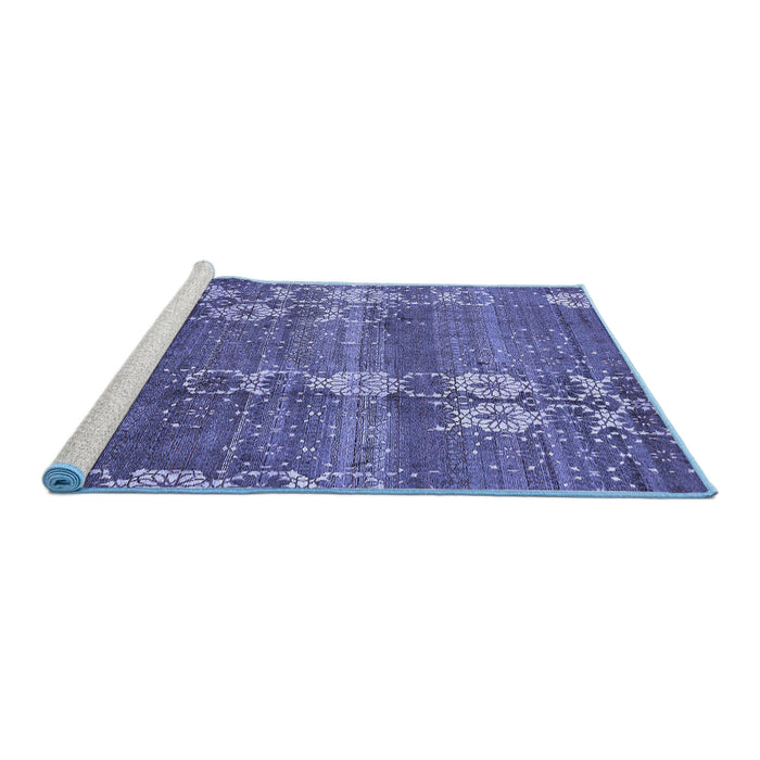 Sideview of Machine Washable Abstract Blue Modern Rug, wshabs512blu