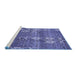 Sideview of Machine Washable Abstract Blue Modern Rug, wshabs512blu