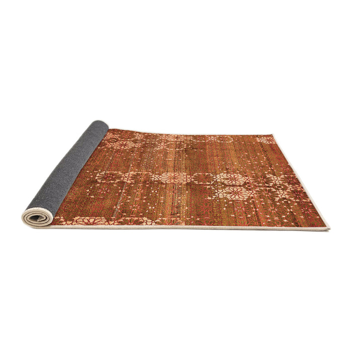 Sideview of Abstract Orange Modern Rug, abs512org