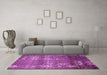 Machine Washable Abstract Purple Modern Area Rugs in a Living Room, wshabs512pur