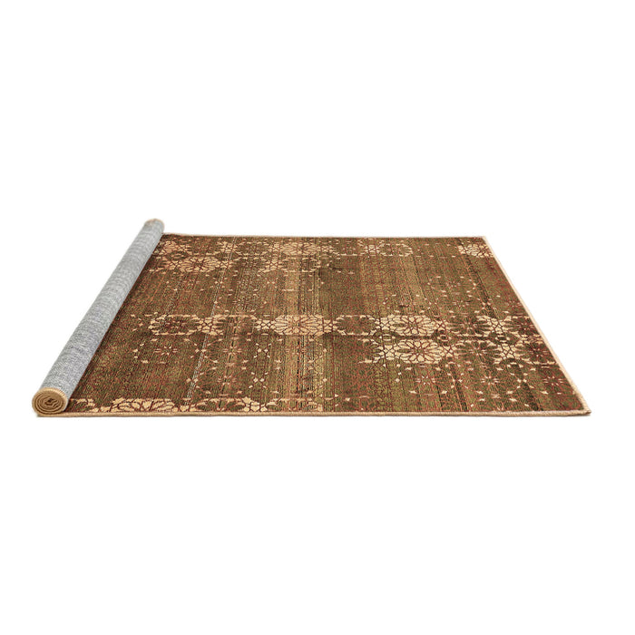 Sideview of Machine Washable Abstract Brown Modern Rug, wshabs512brn
