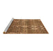 Sideview of Machine Washable Abstract Brown Modern Rug, wshabs512brn