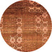 Round Abstract Orange Modern Rug, abs512org