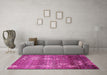 Machine Washable Abstract Pink Modern Rug in a Living Room, wshabs512pnk