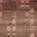 Square Abstract Saffron Red Modern Rug, abs512