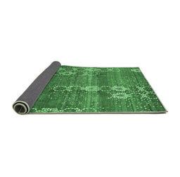 Sideview of Abstract Emerald Green Modern Rug, abs512emgrn