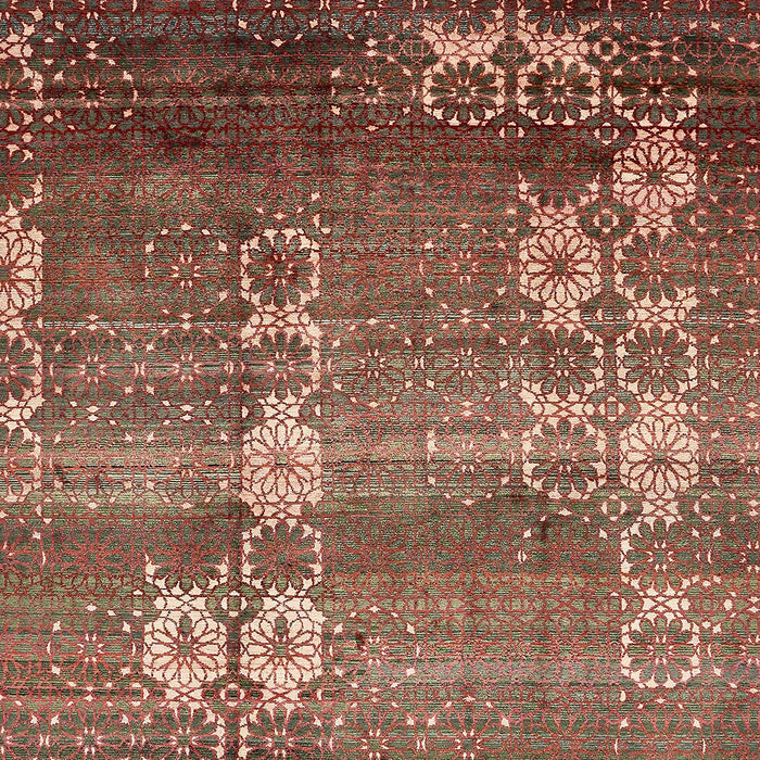 Abstract Saffron Red Modern Rug, abs512