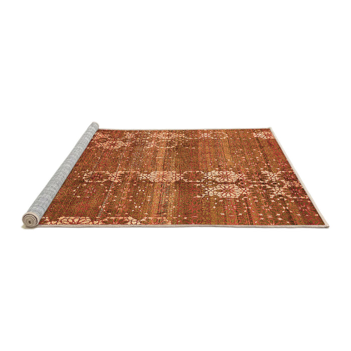 Sideview of Machine Washable Abstract Orange Modern Area Rugs, wshabs512org